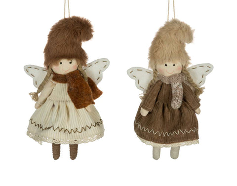 Child Angel in Brown/White (8.5")