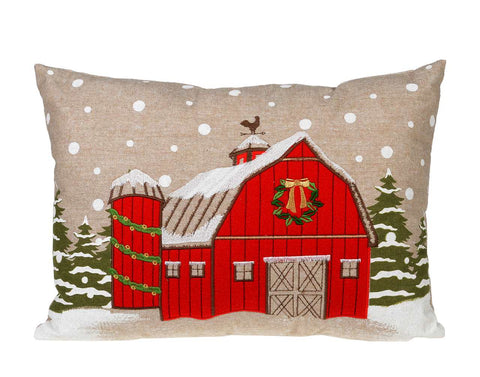 Red barn cushion