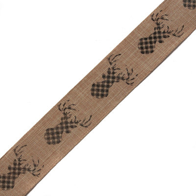 2.5"x10 Yds - Ribbon - Nat Deer