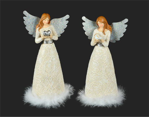 Angel with white lace dress