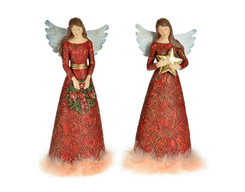 Angel with red lace dress