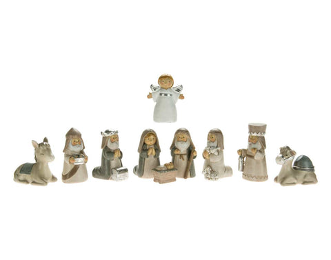 Set of 10 nativity figures (4")