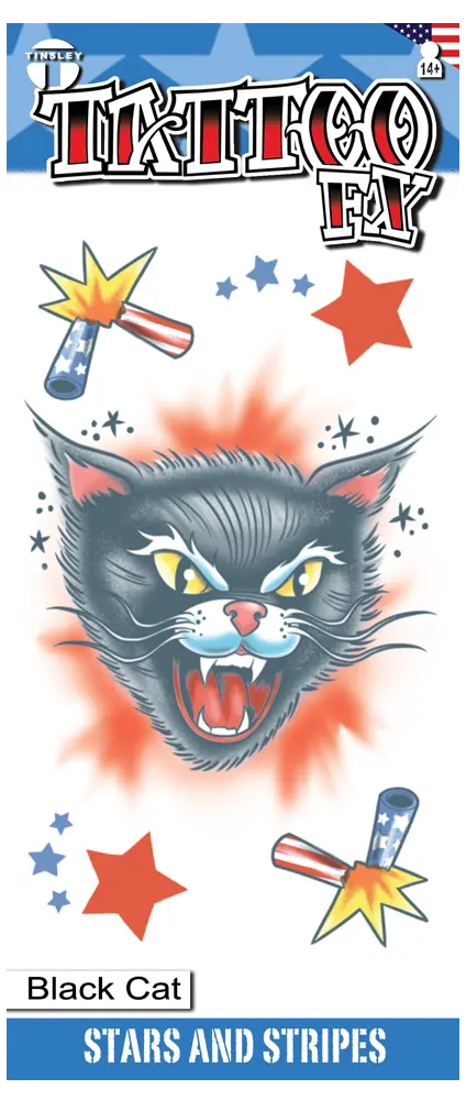 Tatouage Fx - Stars and stripes - Black cat