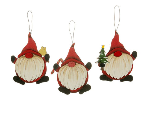 Wooden Gnome Ornament (5")