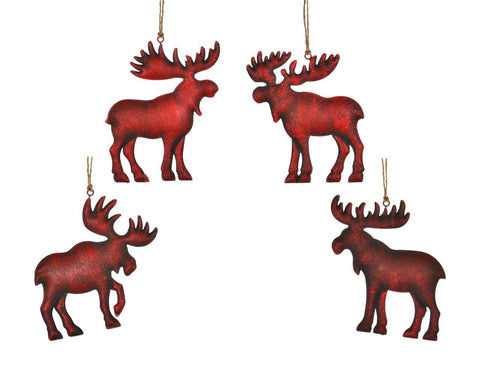 Rustic Red Moose Ornament (4.5")