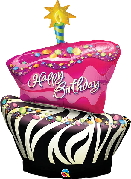 Bday funky zebra stripe cake 41" - 41"