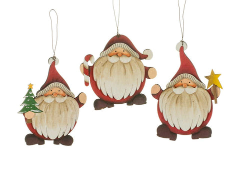 Wooden Santa Ornament (5")