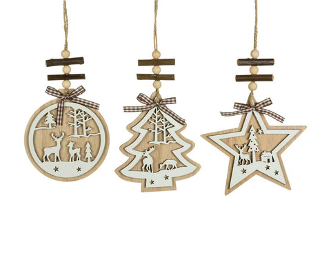 Ornament with deer (star/ball/tree) (4.5")