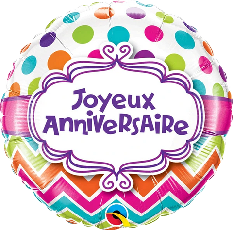 Joyeux anniversaire chevron - 18"