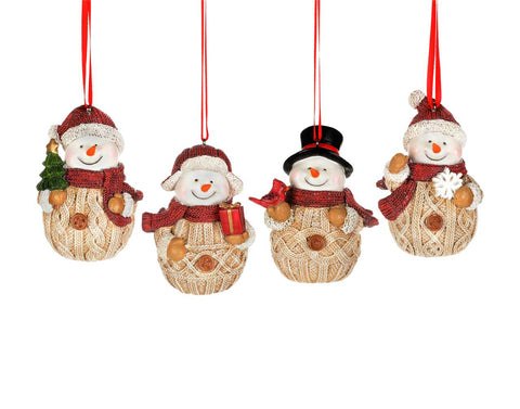 Snowman Ornament (Tree/Gift/Bird/Snowflake) (3.5")e