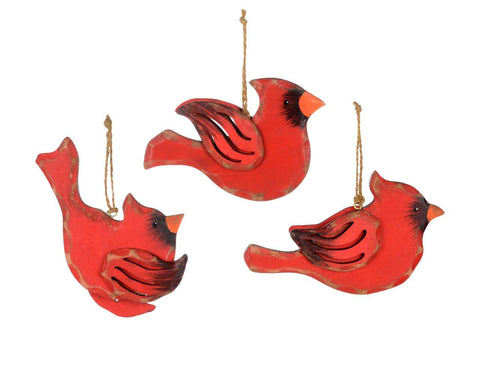 Wooden Cardinal Ornament (5")