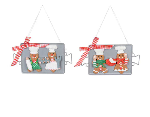 Gingerbread cookie tray ornament (6.5x3.5in)