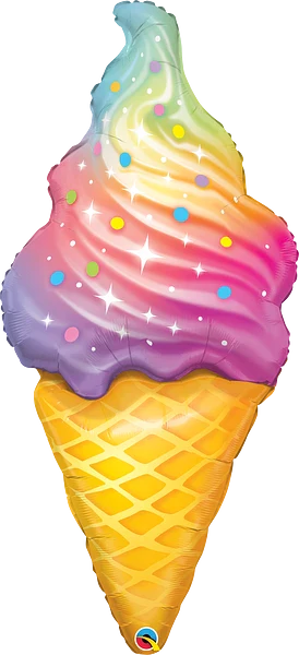 Rainbow Ice Cream - Foil Balloon - 45"