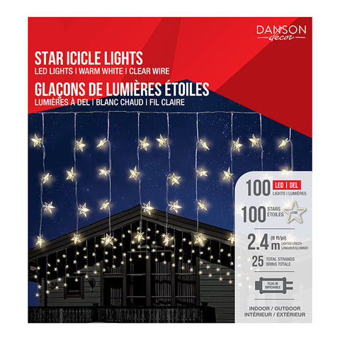 100 LED star lights, indoor/outdoor (warm white)