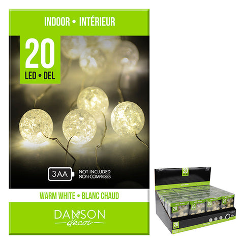 Lumières LED micropoints billes acryliques - Blanc chaud (20 lumières)