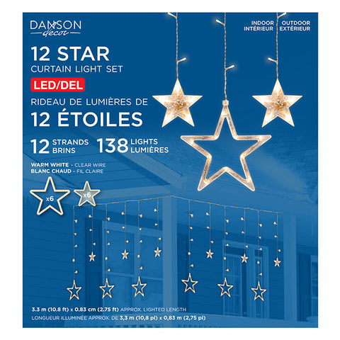 ICE CUBES OF 12 STARS/138 LIGHTS, WARM WHITE EXT