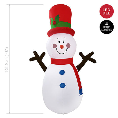 Bonhomme de neige gonflable avec lumières LED (48po)