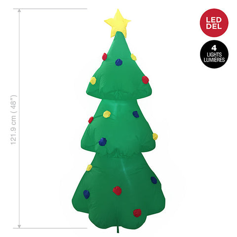 Sapin de Noël gonflable avec lumières LED (48po)