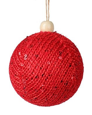 Knitted ball and sequins