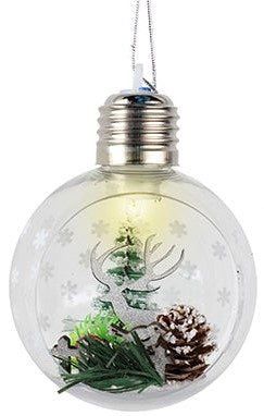 Light bulb ornament with interior scene - LED