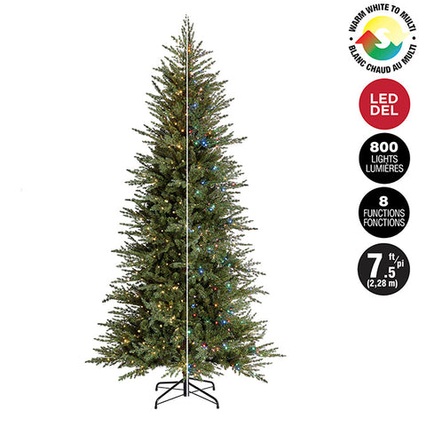 Sapin deluxe de 2.28 m, 800 LED à micropoints, blanc et multicolore, 3030 pointes