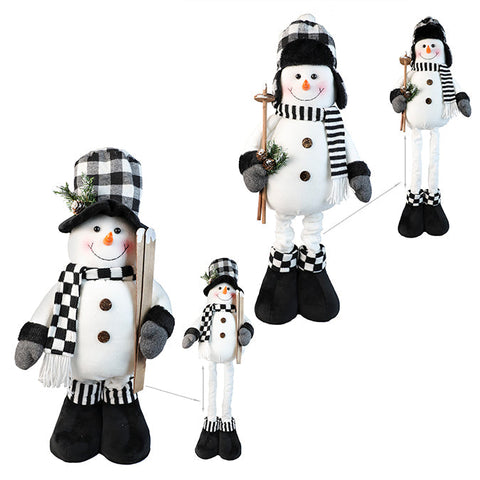 Bonhomme de neige avec jambe extensible - Noir et blanc