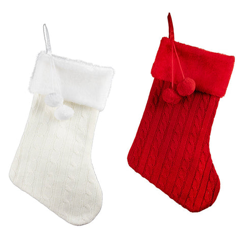 Christmas stockings - Knit and pompom