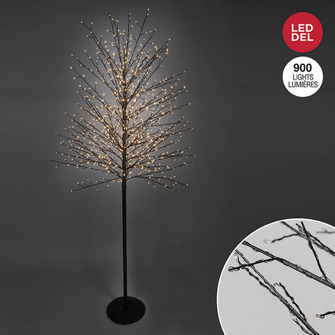 6ft Pre-Light Black Tree (900 Warm White Microdot LED Lights)