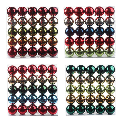 Pack of 25 shiny unbreakable hanging balls 80 mm