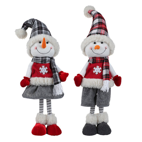 Happy snow standing fabric, red/grey/white, boy or girl, 53cm