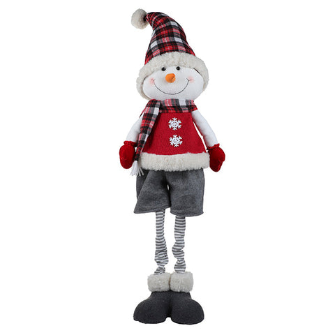 Fabric standing snow bonnet with extendable leg, red/grey/white, 56cm to 1m