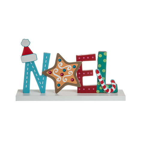 “Christmas” wooden table sign on base, 24.5 x 14 cm