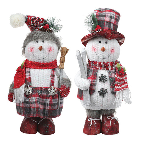 Bonhomme de neige debout en tissu (19po)