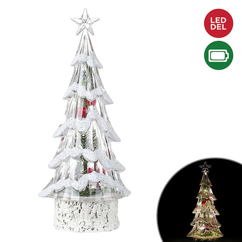 LED acrylic tree, white luminous color, b/o, 32cm