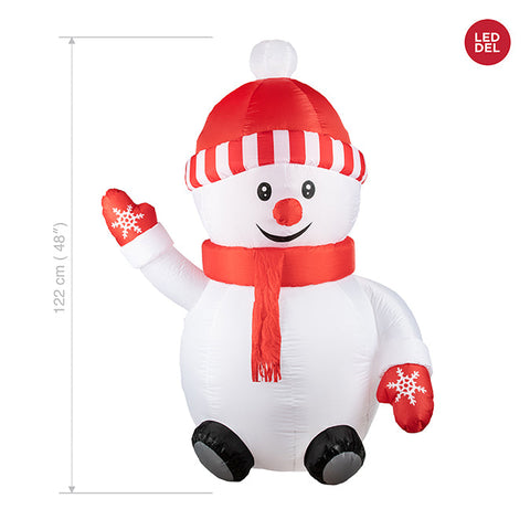 Bonhomme de neige assis à LED gonflable (1.22 m)