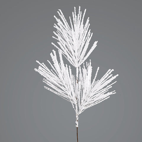 Snowy pine needle branch 76cm (white)