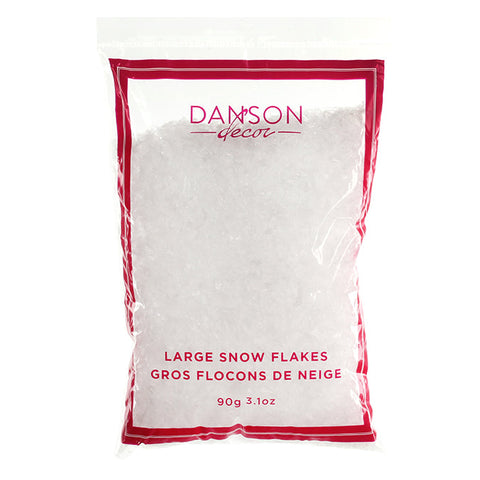 Bag 90g artificial snow, large white flakes