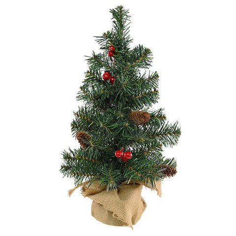 Sapin décoré avec socle en jute (45.75 cm)