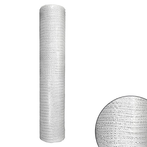 Indoor/outdoor decorative mesh ribbon 53.3cm x 9.14m transparent/silver