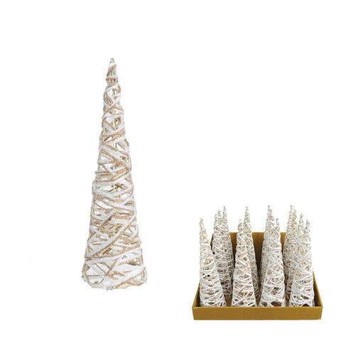 Cone tree in jute thread 25.4cm white/beige