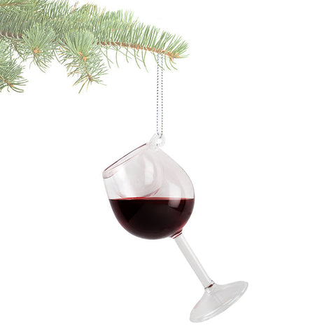 Red wine glass ornament