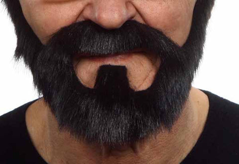 Fausse barbe et moustache autocollante - Noir - Style 14