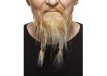 Fausse barbe et moustache autocollante - Blond et blanc
