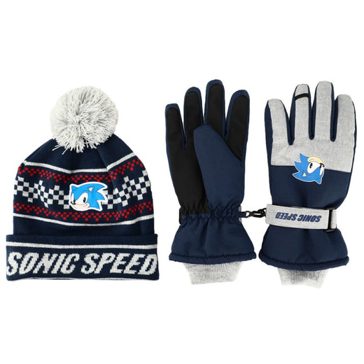 Sega - Sonic -Tthe Hedgehog Youth Beanie and Ski Glove Set