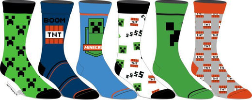 Minecraft – Ensemble de 6 paires de chaussettes (adulte)