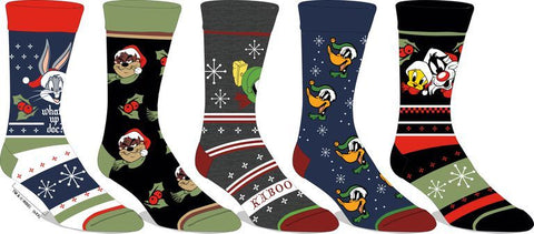 LOONEY TUNES - 5 PACK CREW HOLIDAY SOCK SET