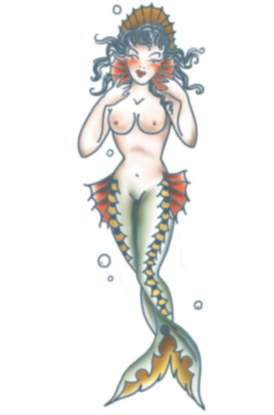 Tatouage Fx - Pin Up - Mermaid Pin Up Girl