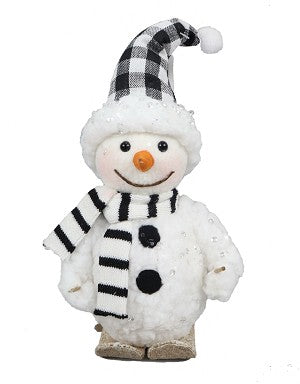 XY4065-04 4.5" x 9" Skiing Snowman - White/Black