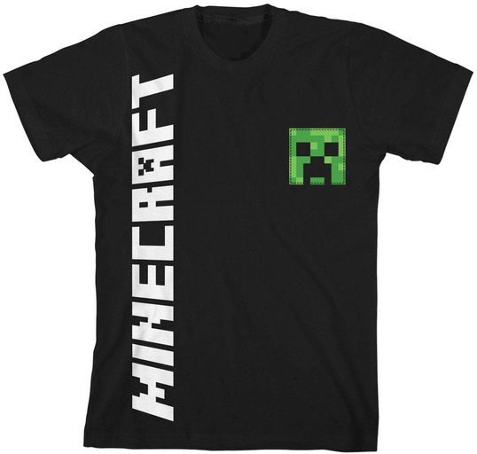 MINECRAFT - Boys Creeper Black Tee PPK - Enfant