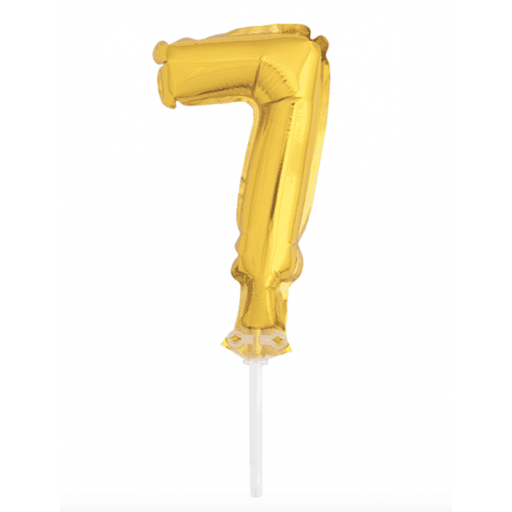Ballon en aluminium pour gâteau (5") - Chiffre 7 - Or -  - Boo'tik d'Halloween